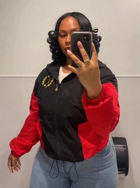 BLACK AMERICAN HERITAGE FLAG JACKET (Waist Length)