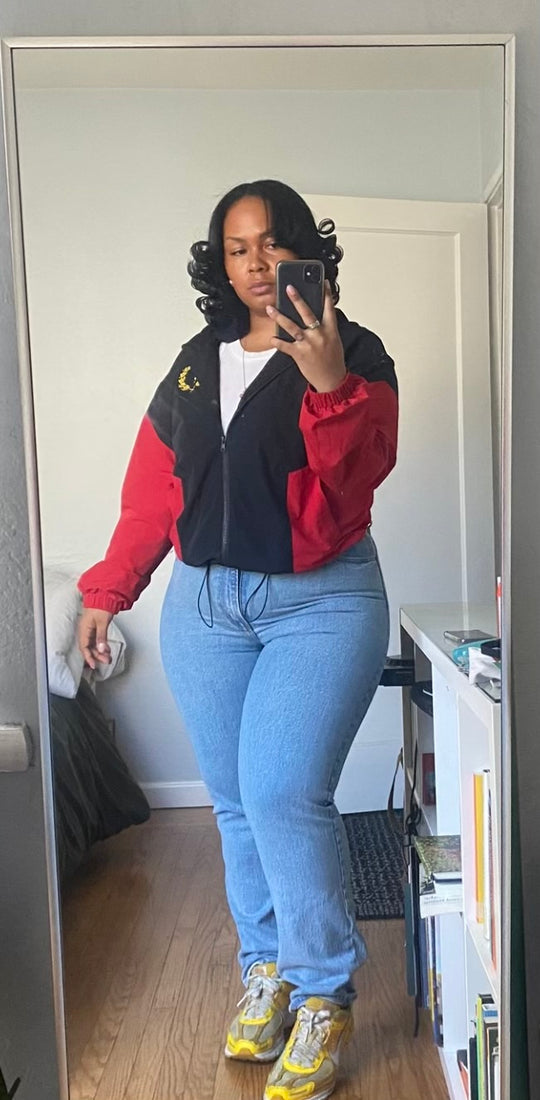 BLACK AMERICAN HERITAGE FLAG JACKET (Waist Length)