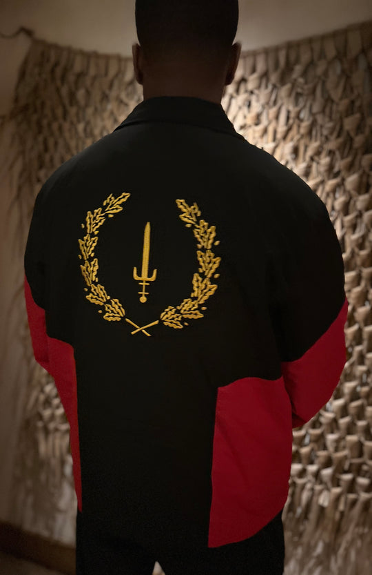 BLACK AMERICAN HERITAGE FLAG JACKET (Coaches Style)
