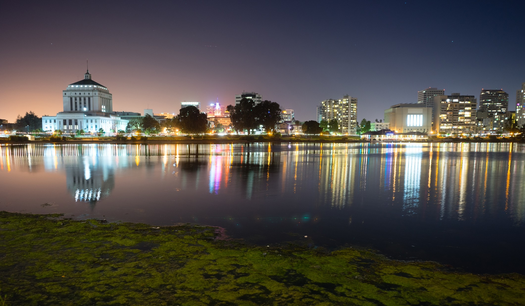 Lake Merritt at night