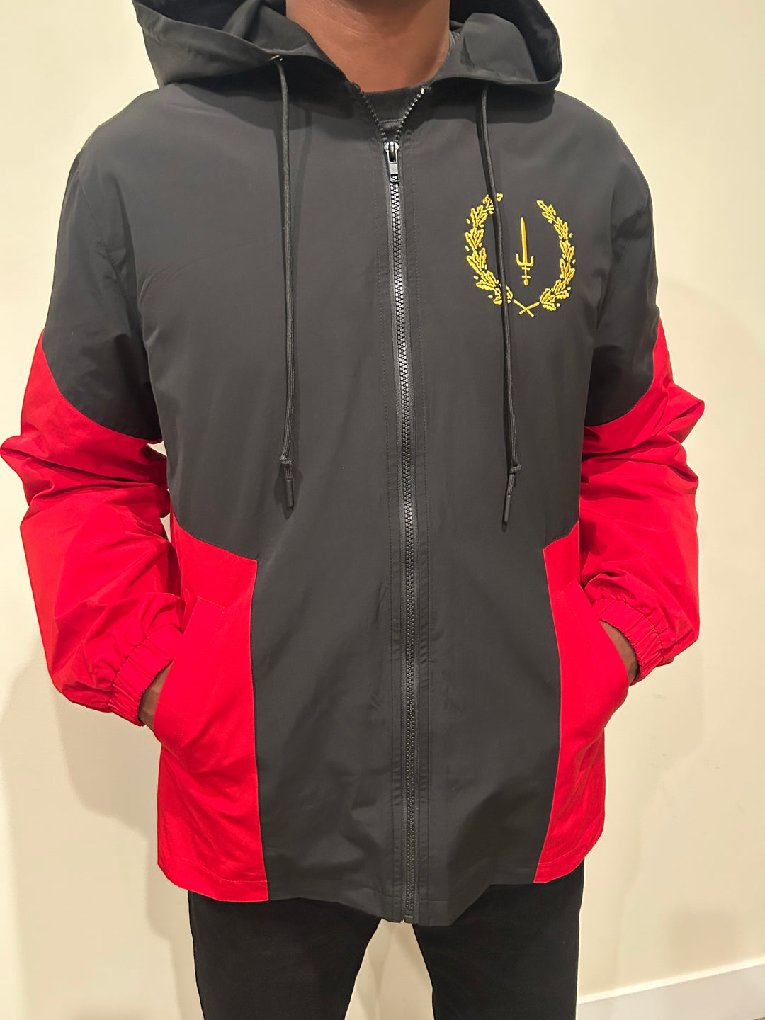 BLACK AMERICAN HERITAGE FLAG JACKET (Standard Length)